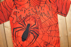 Vintage 2002 Spiderman Marvel Comics All Over Print Button Up T-Shirt