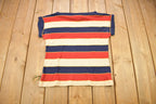 Vintage 1980s Ladies Striped Work Uniform T Shirt