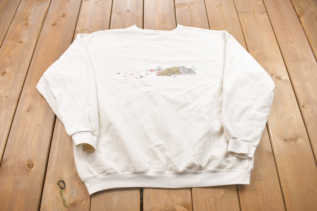 Vintage 1990s Cute Dogs in Wheelbarrow Crewneck Sweatshirt