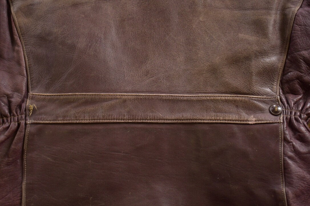Vintage 1950s Aldencrest Brown Horsehide Leather Jacket Men's Large
