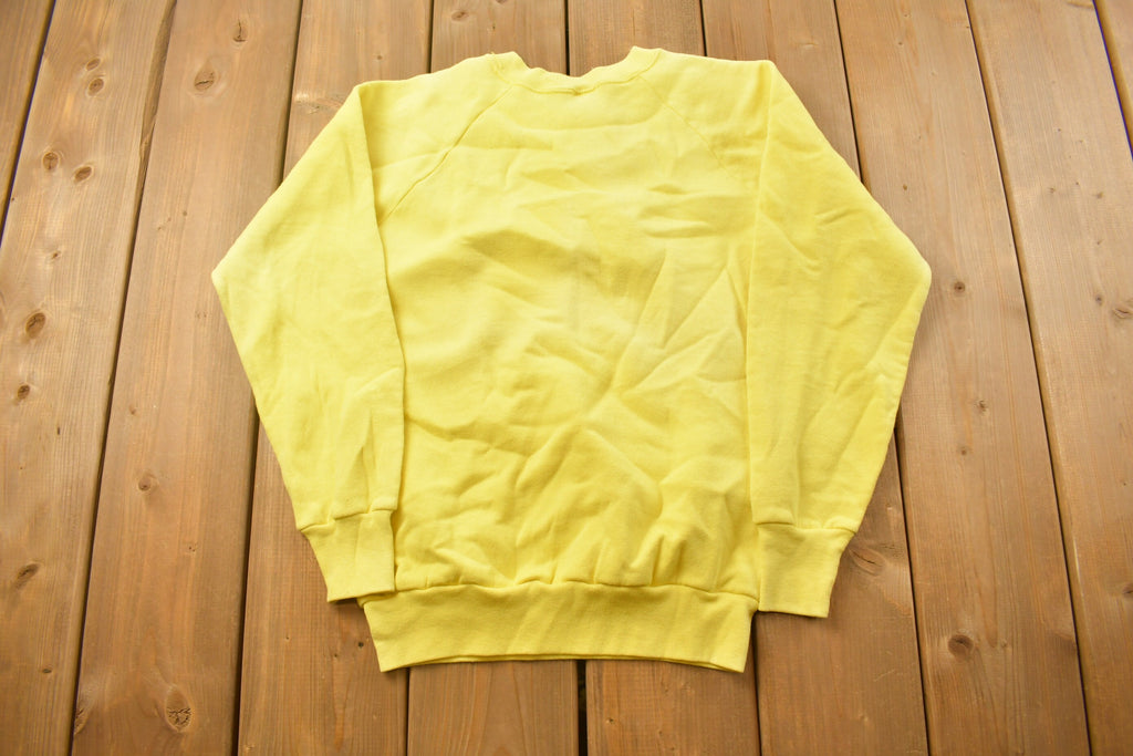 Vintage 1990s Yellow Fruit Of The Loom Blank Crewneck Sweatshirt