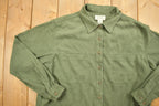 Vintage 1990s St Johns Bay Blank Green Button Up Shirt