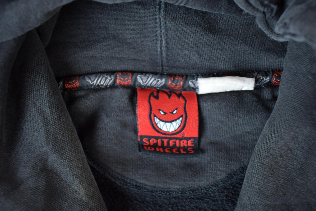 Vintage 1990s Spitfire Wheels Hoodie Skateboarding Sweatshirt