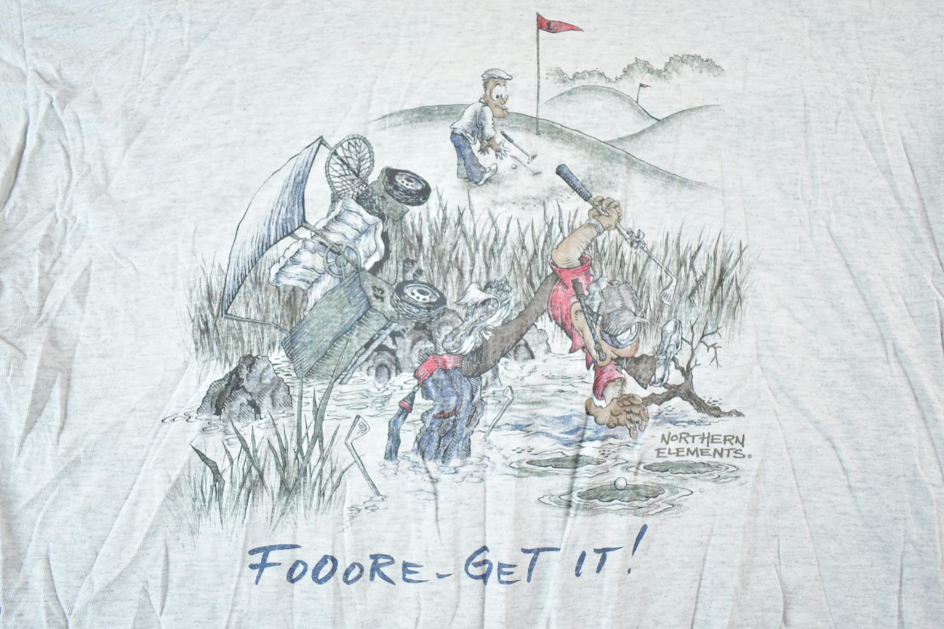 Vintage 1990s Fooore Get It Golfing Accident Souvenir T-Shirt Mens XL