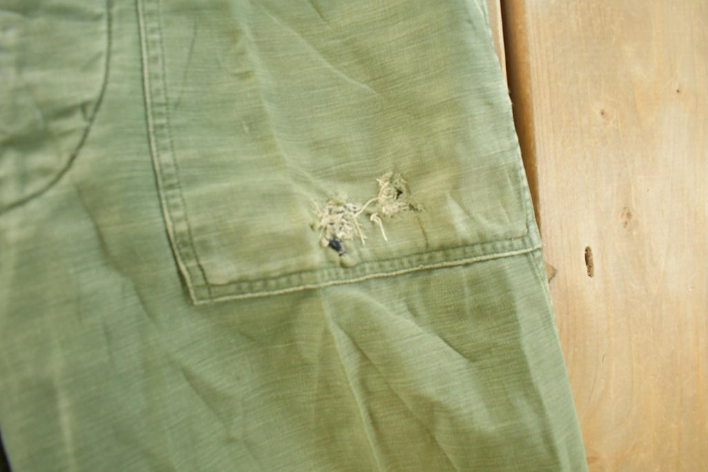 Vintage 1970s Military OG-107 Sateen Fatigue Pants Men's 28 x 29
