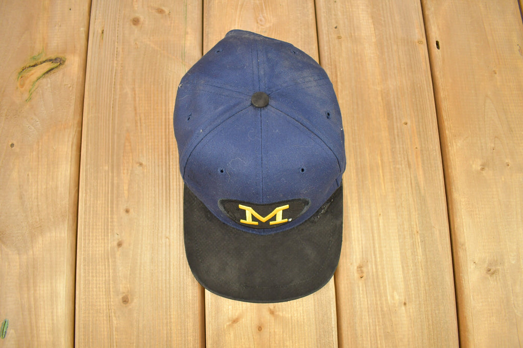 Vintage 1990s University Of Michigan Wolverines NCAA Collegiate Snap Back Hat  Vintage Hat  Embroidered