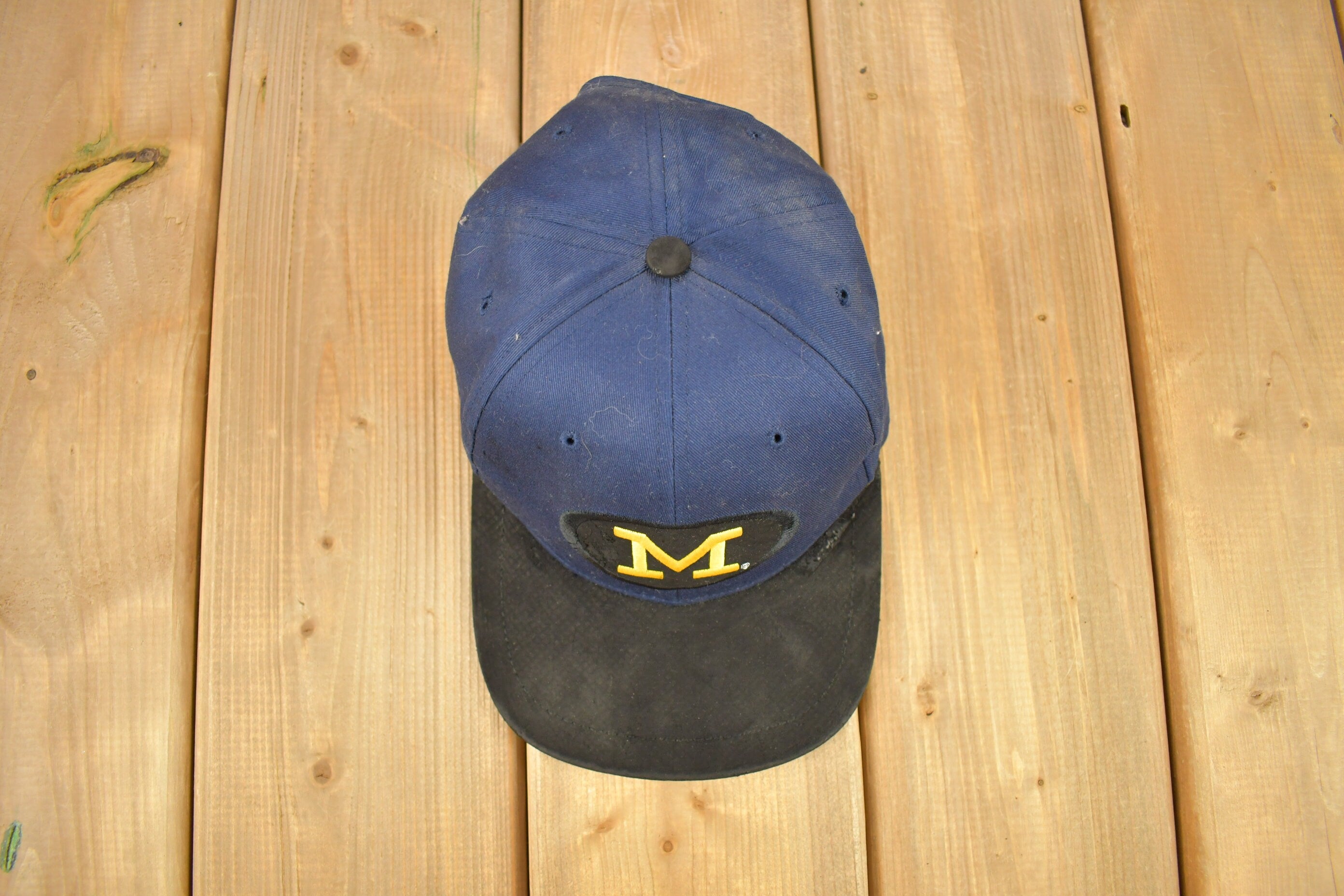 Vintage 1990s University Of Michigan Wolverines NCAA Collegiate Snap Back Hat  Vintage Hat  Embroidered