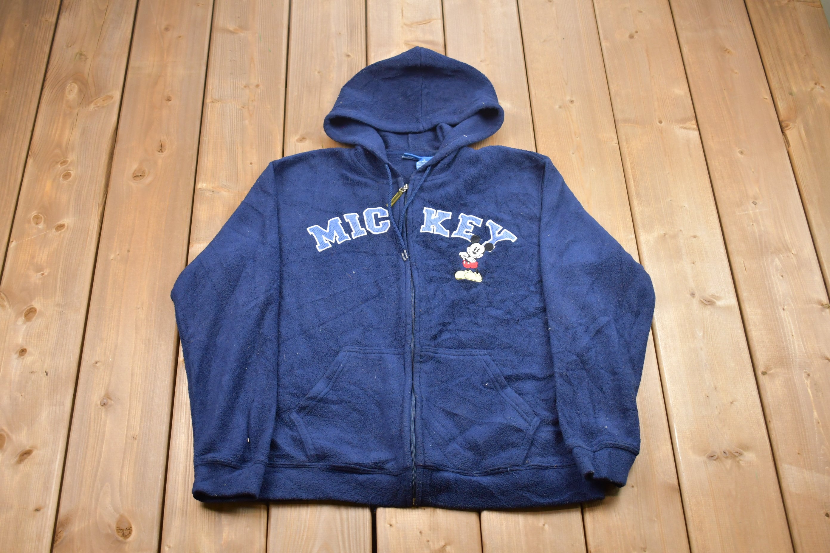 Vintage 1990s Disney Mickey Mouse Graphic Zip Up Hoodie  90s Hoodie  Vintage Sweater  90s  Embroidered  Color Block
