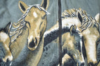 Vintage 1990s All Over Print Horses Medium Weight Fleece Hooded Zip Up Jacket