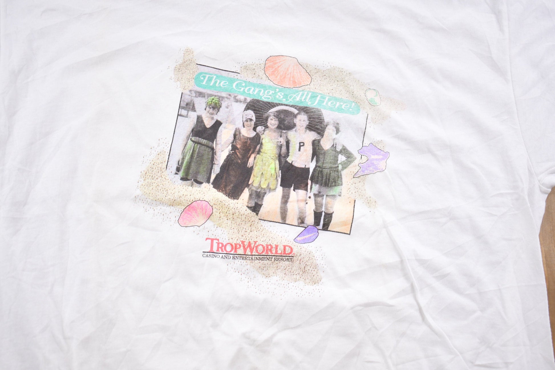 Vintage 1980s The Gangs All Here TropWorld Casino T-Shirt / Graphic / 80s / Streetwear / Retro Style / Single Stitch / Made In USA