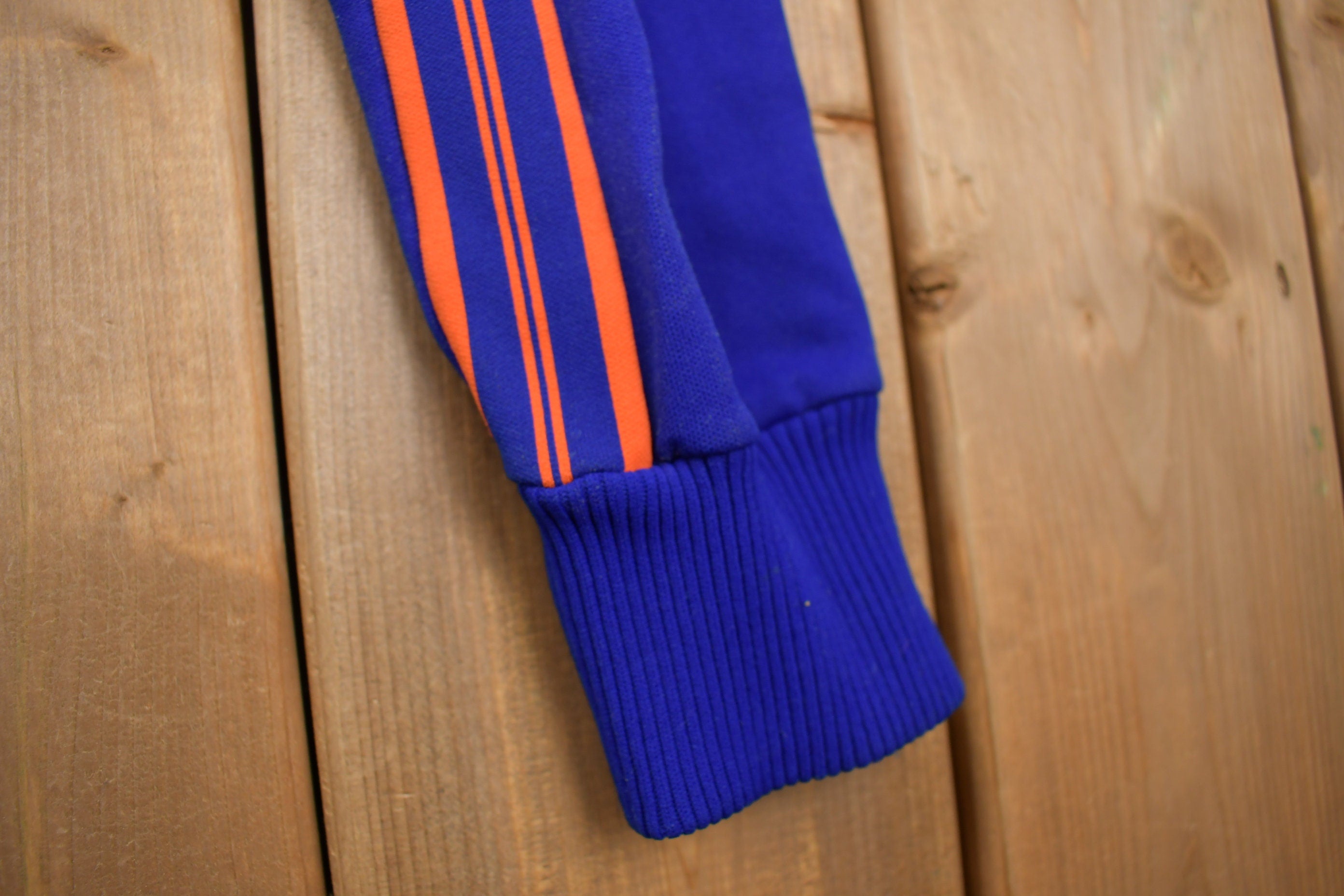 Vintage 1970s Blue Orange Full Zip Sweatshirt