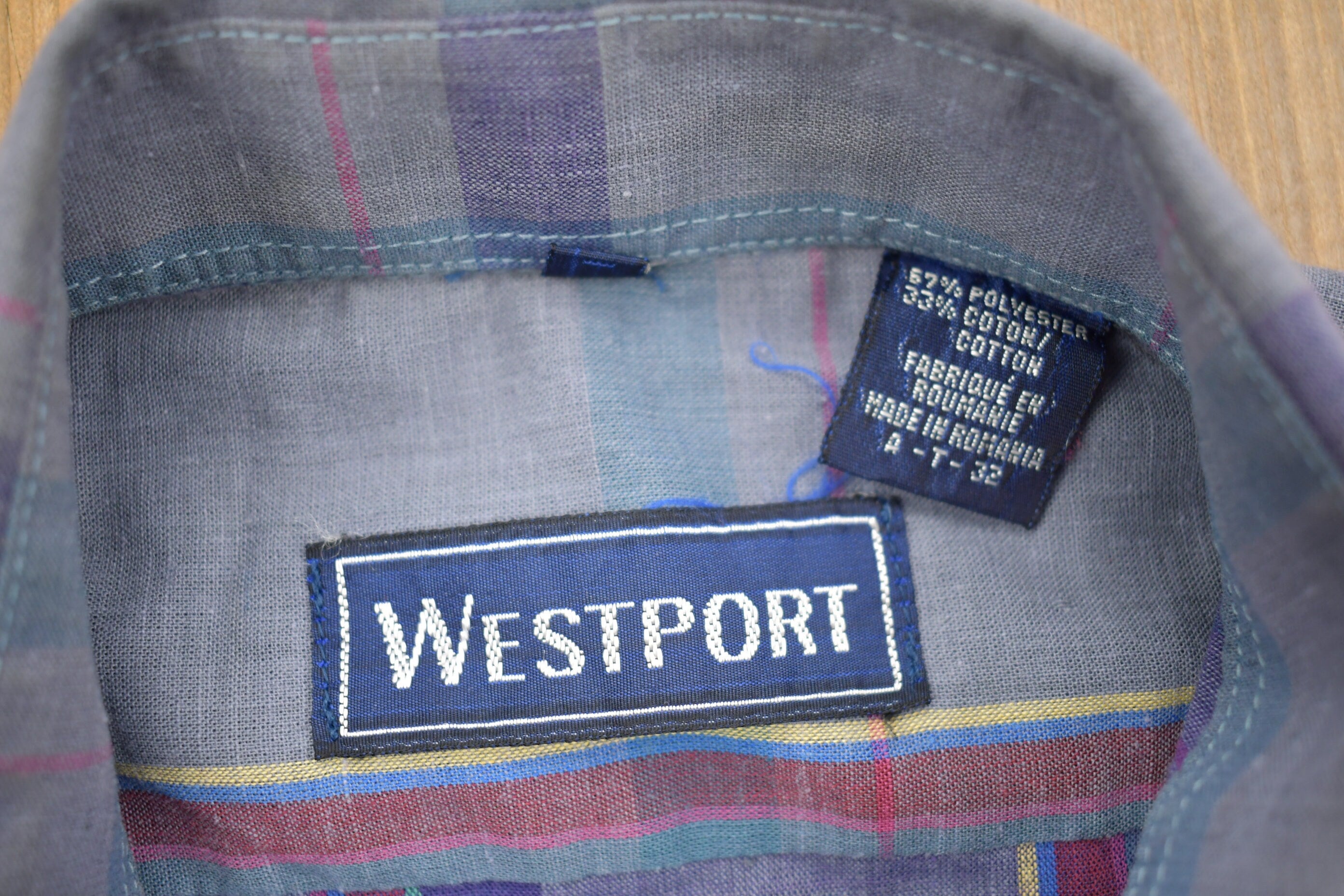 Vintage 1990s Westport Plaid Check Button Up Shirt