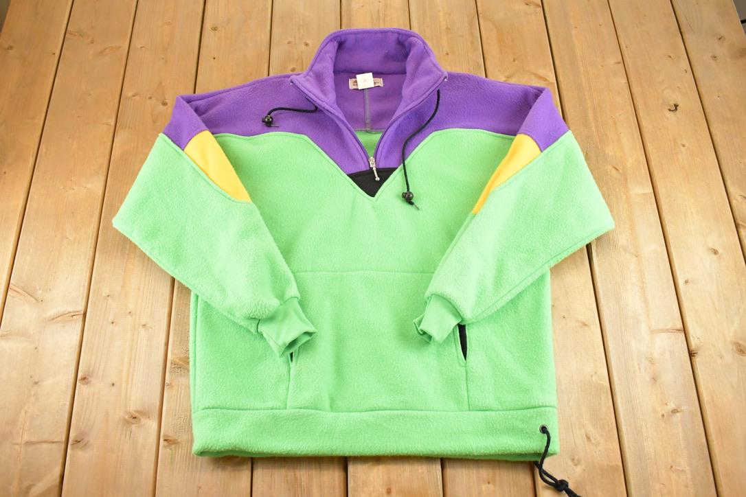 Vintage 1980s Eaton North Country Fleece Quarter Zip Sweater Men's M