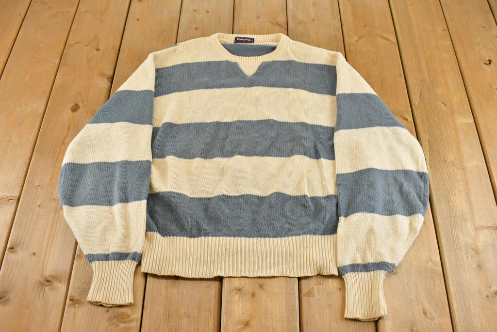 Vintage 1990s Hathaway Jack Nicklaus Golf Striped Knit Sweater Men's M  Vintage 90s Knit  Pattern Sweater  Made in Japan