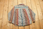 Vintage 1990s Cabin Creek Petite Striped Half Button Up Shirt