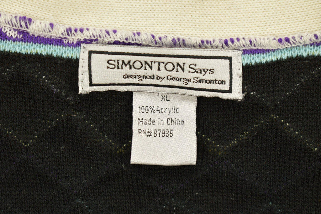 Vintage 1990s Knitted Stripy Cardigan