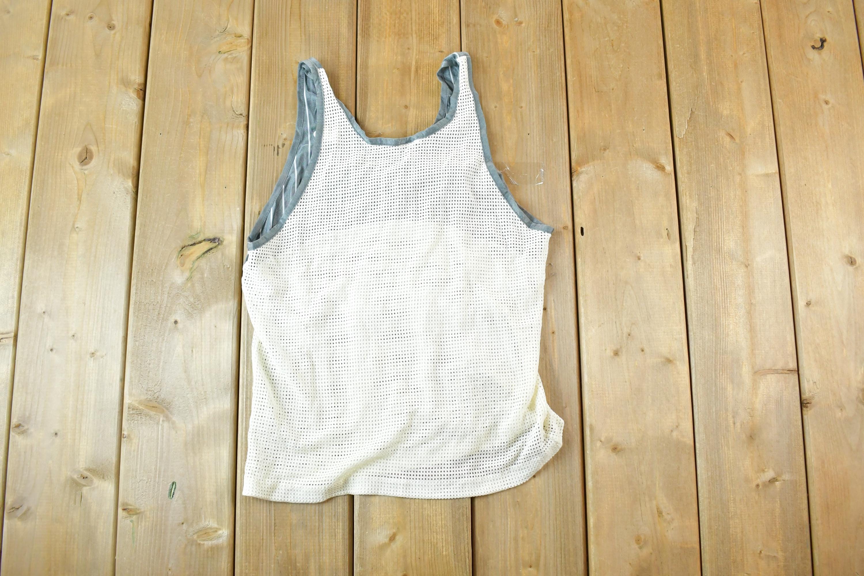 Vintage 1980s BR Running Embroidered Mesh Tank Top Men's XS