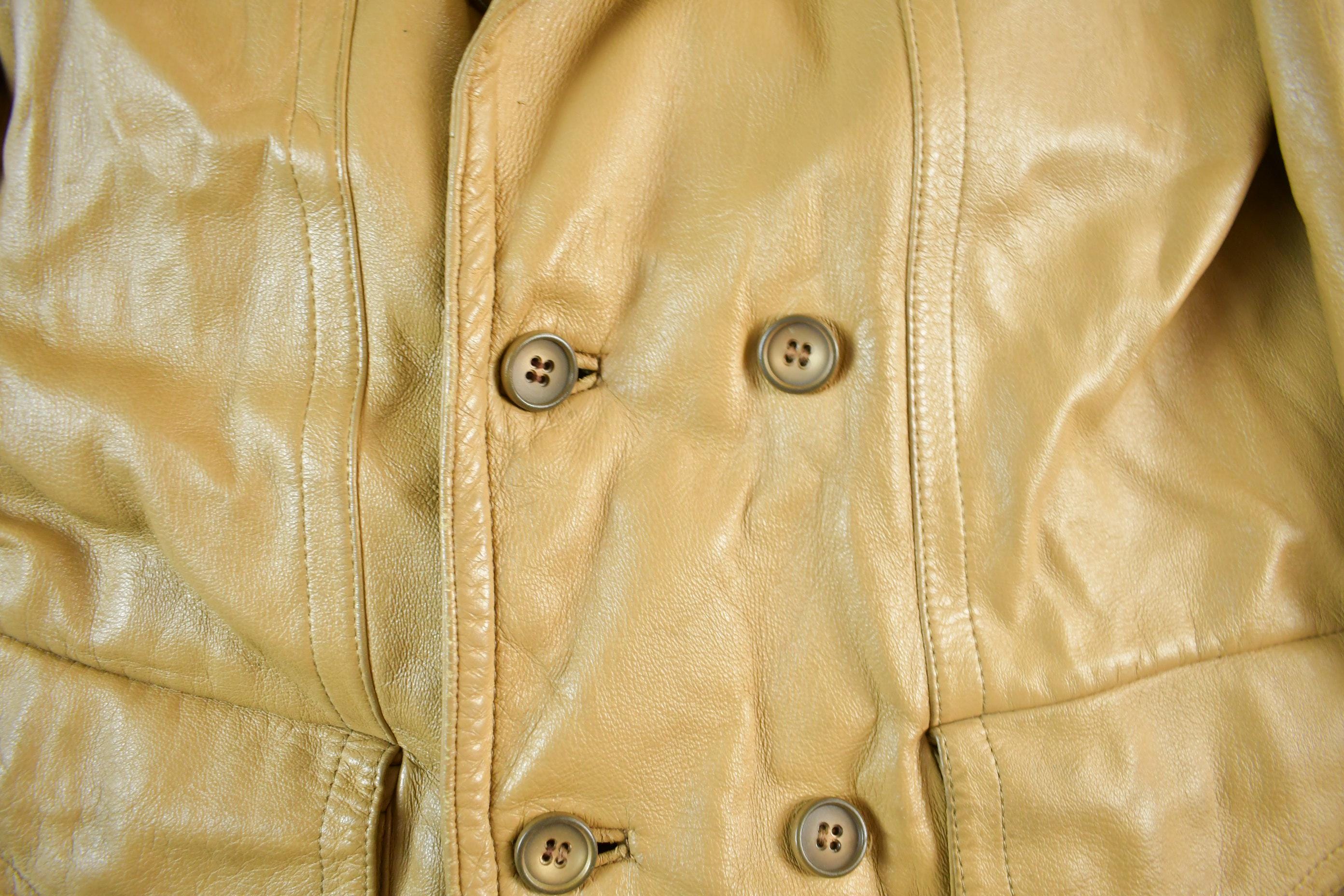 Vintage 1980s Brown Sherpa Lined Leather Jacket Women's Large
