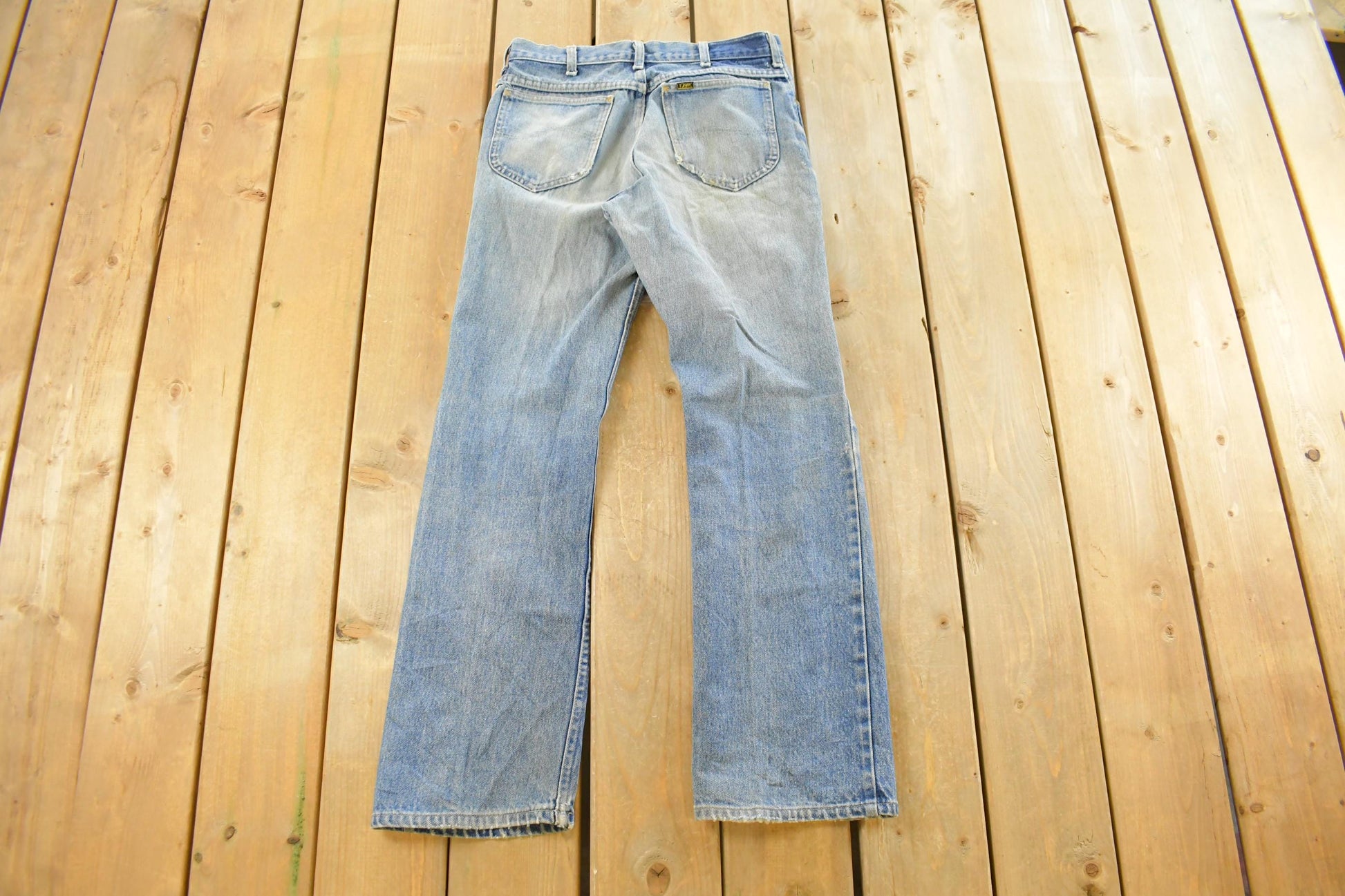 Vintage 1970s Lee Distressed Flare Denim Jeans Men's 30 x 31