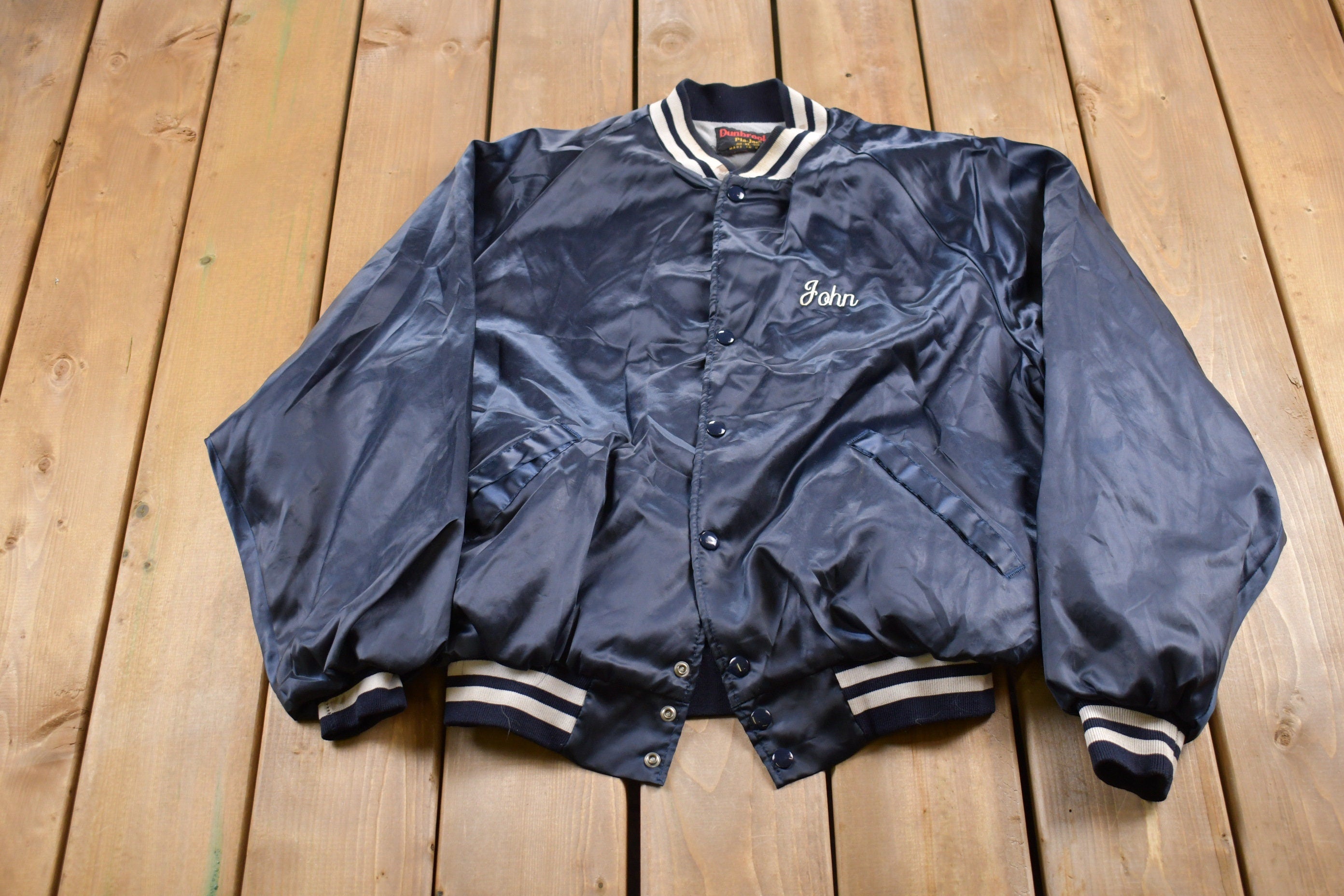 Vintage 1990s Dunbrooke Satin Bomber Jacket  Athleisure  Streetwear  Athletic Sportswear  Streetwear  Made In USA