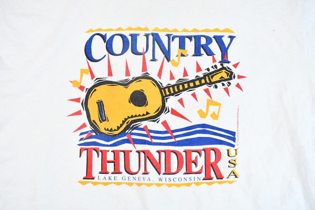 Vintage 1995 Lake Geneva Wisconsin Country Thunder Concert Single Stitch Graphic T-Shirt