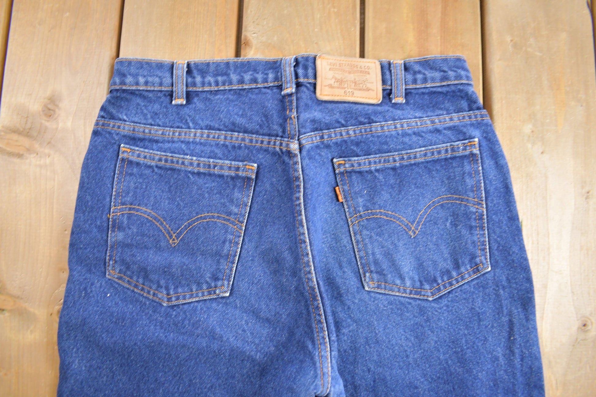 Vintage 1970S Levi's 619 Orange Tab Jeans Size 34 x 32