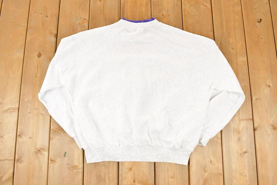 Vintage 1990s Cool Cat Double Collar Crewneck Sweatshirt Men's L Boxy
