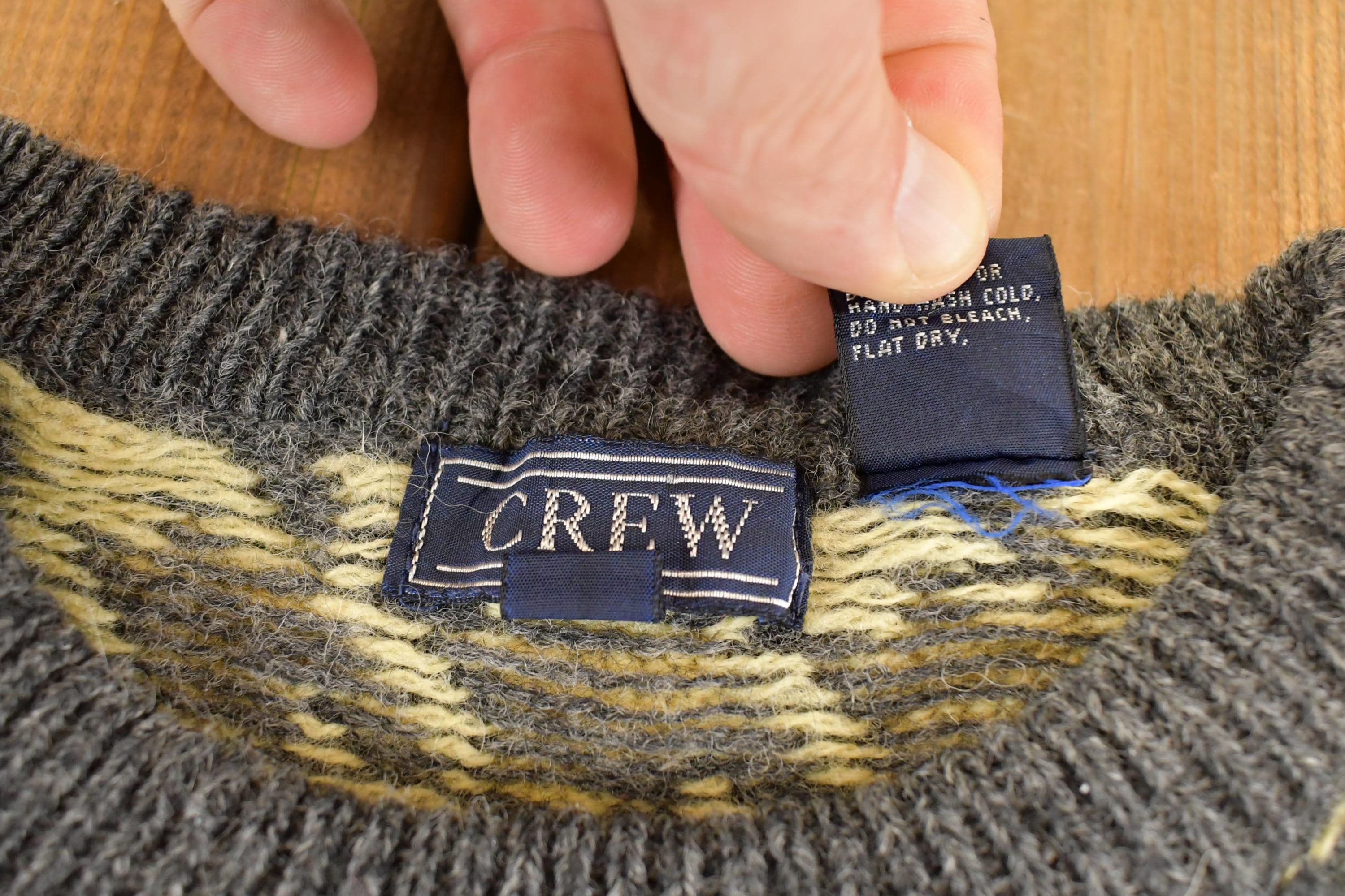 Vintage 1990s Crew Shetland Wool Knit Crewneck Sweater Mens M /