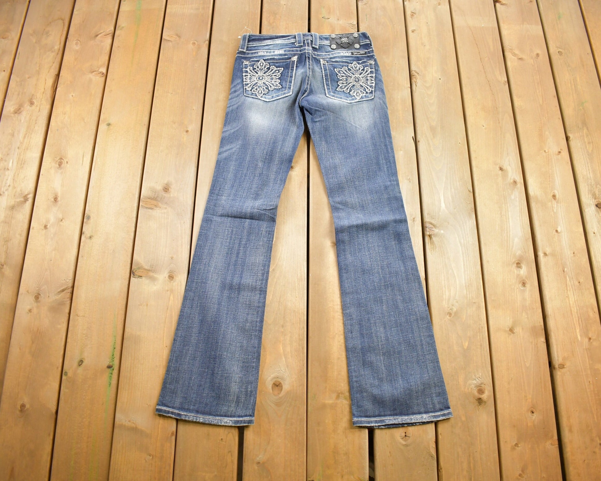 Vintage Y2K Miss Me Bedazzled Low Rise Jeans Size 26x33