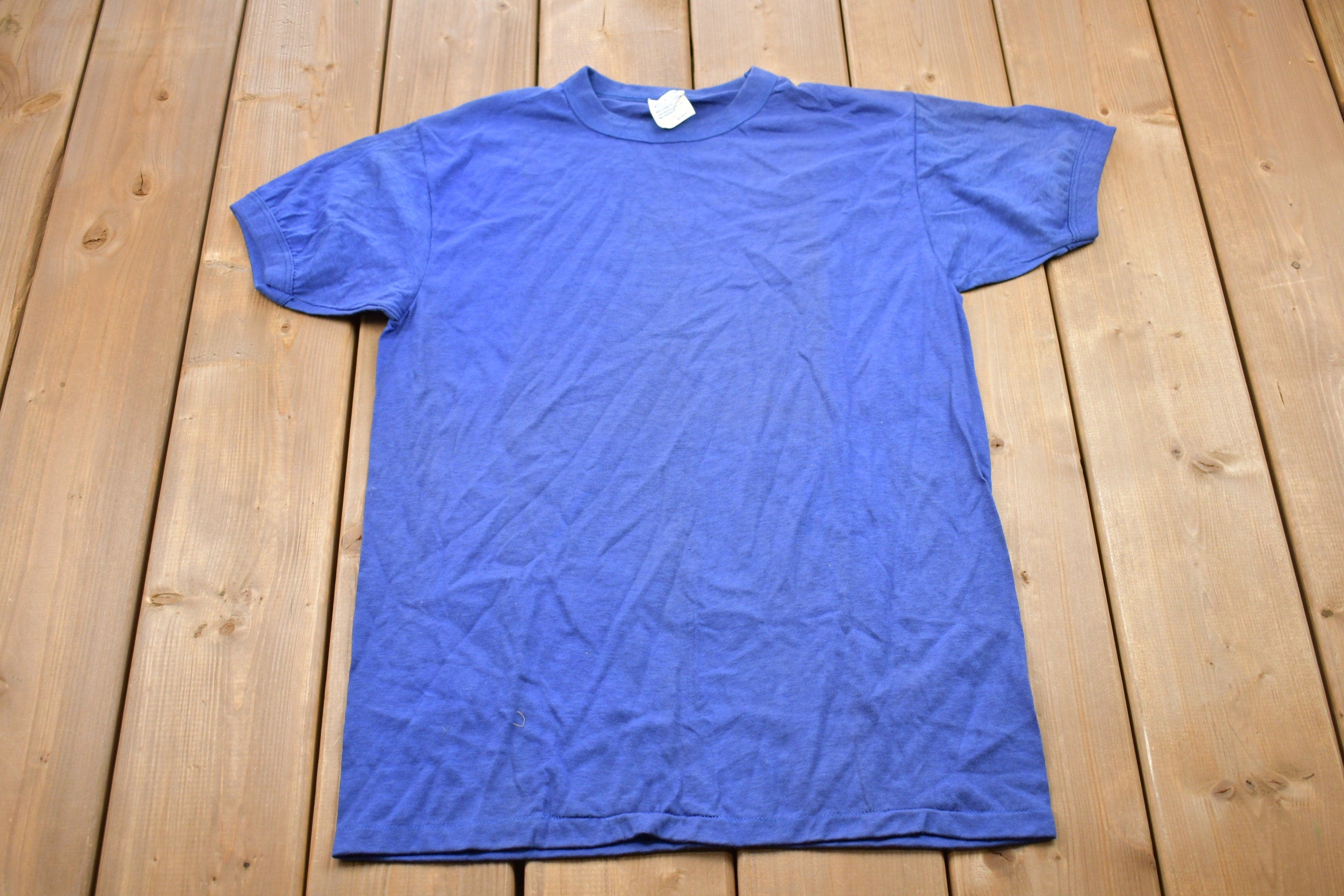 Vintage 1970s Fairline Blue Ringer T-Shirt /