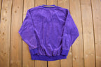 Vintage 1990s Jaclyn Sport Velour Sweater  Quarter Button  Unisex  Made in USA  90s Sweater  Streetwear  Track Suit