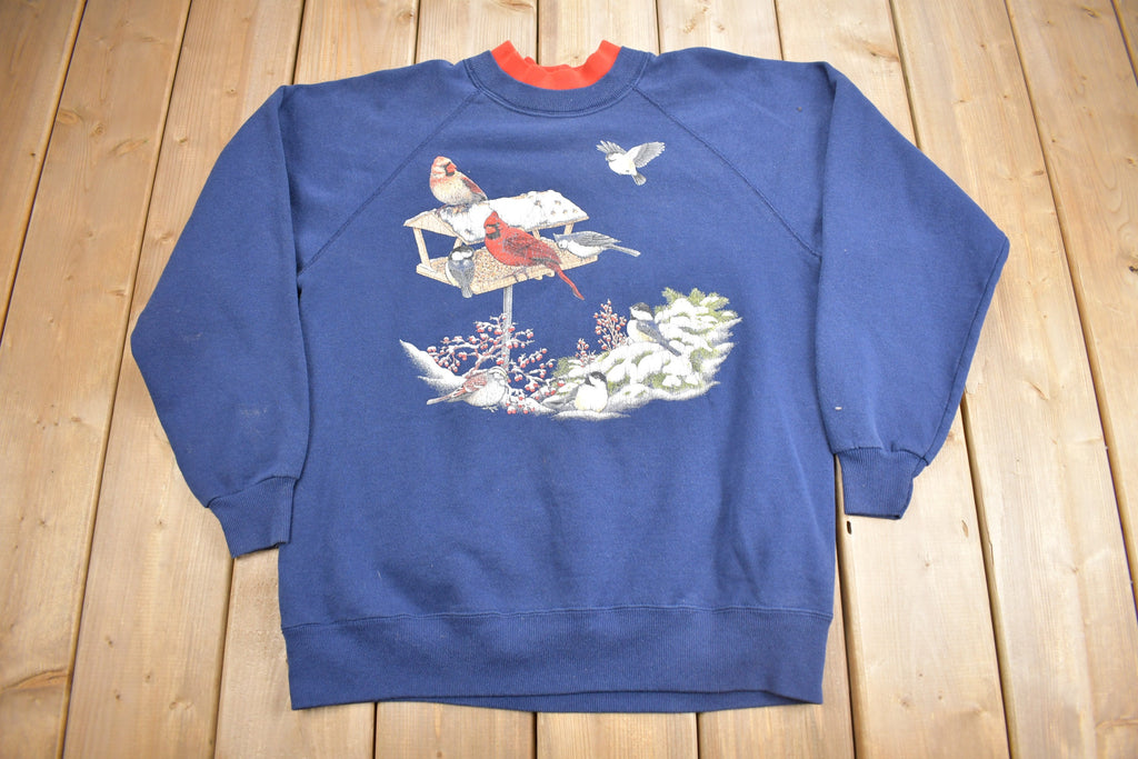 Vintage 1990s Bird Graphic Double Collar Crewneck