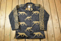 Vintage 1990s Villa Factory Tiger Print Knit Button Up Persian Jacket