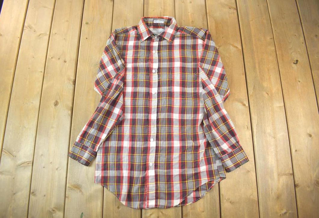Vintage 1990s Wedgefield Flannel Checkered Button Up Shirt