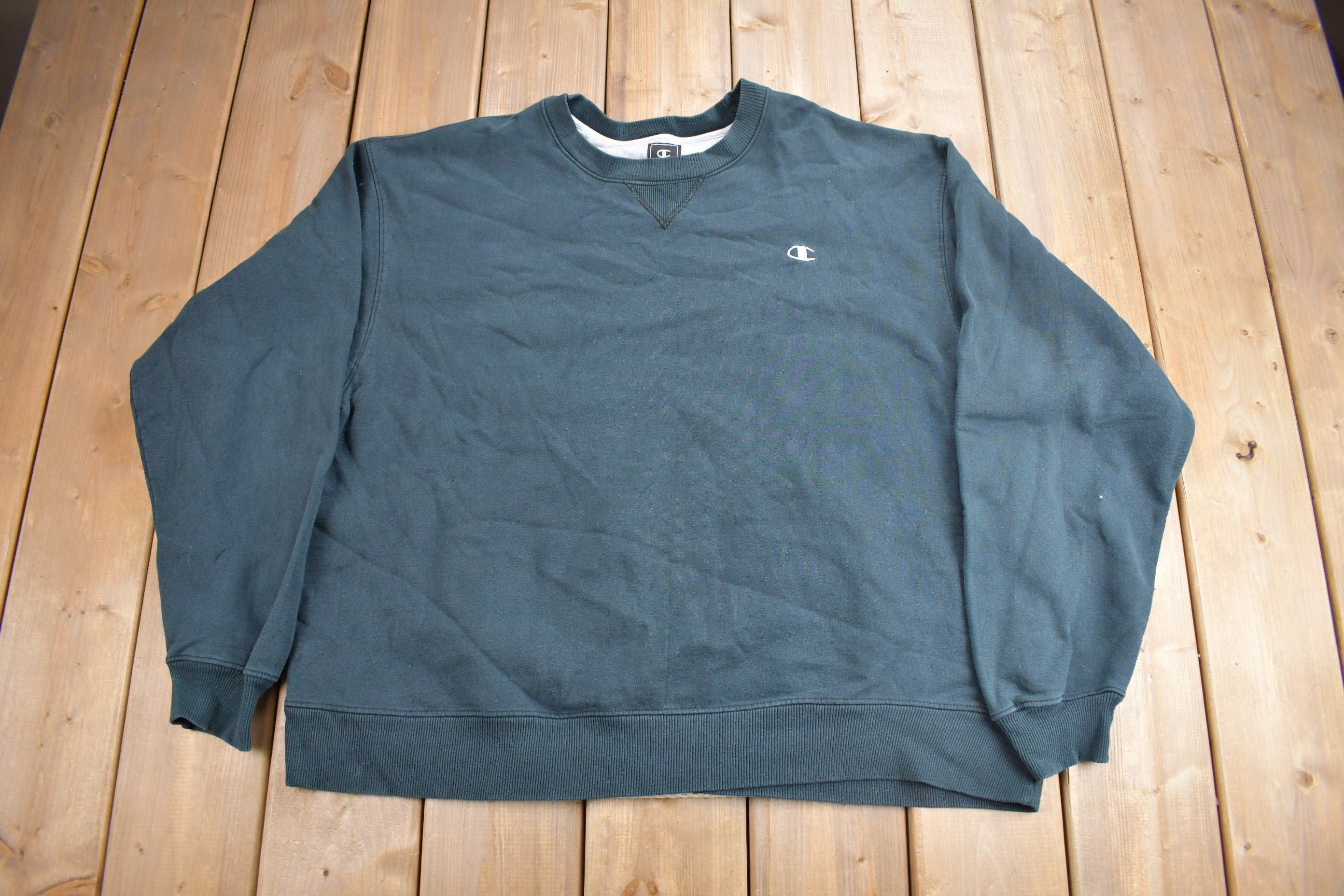 Vintage Y2K Champion Blank Mini Logo Black Crewneck Sweatshirt