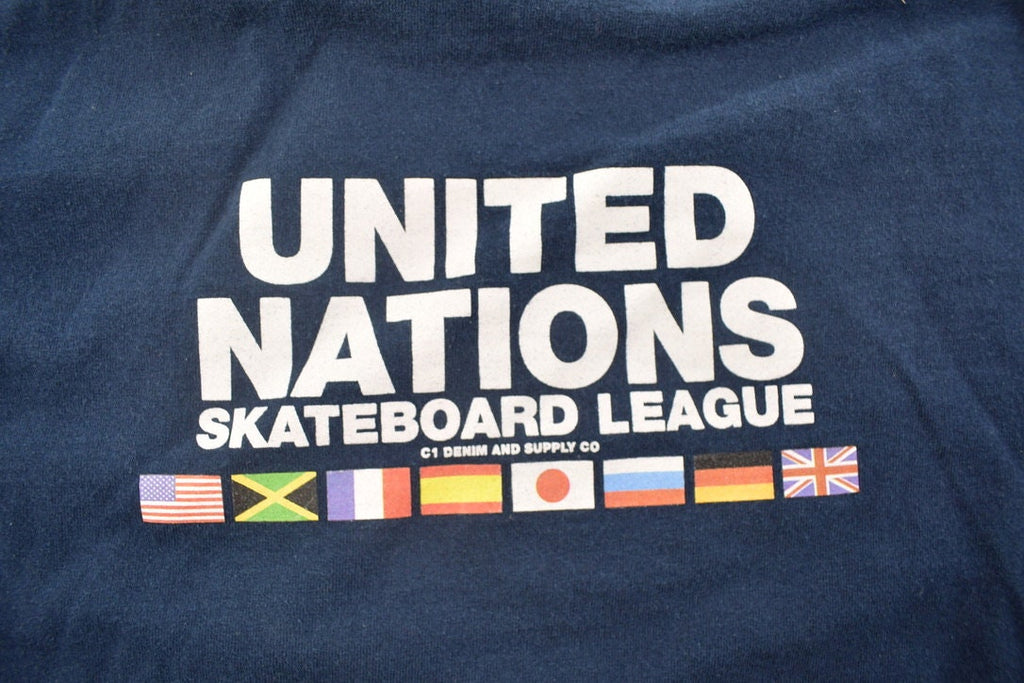 Vintage 1990s United Nation Skateboard League Graphic T Shirt  Vintage T Shirt  Streetwear  Graphic Tee