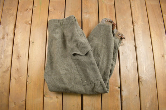 Vintage 1940s Swedish ACB Stockholm Military Wool Trousers Pants EUC Size 37 x 32 / Rare / Military Pants / Vintage Military Gear / WWII