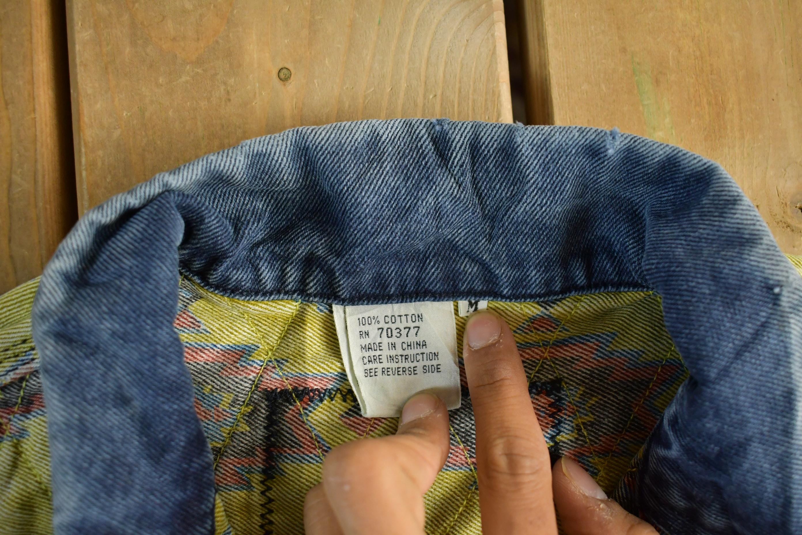 Vintage 1980s 1990s Code Zero Denim Jean Trucker Jacket Women's Medium