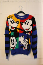 Vintage 1990s Mickey & Minnie Mouse Knitted Crewneck Sweater