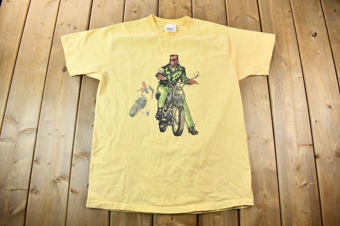 Vintage 1990s Classic Motorcycle Biker Graphic T-Shirt