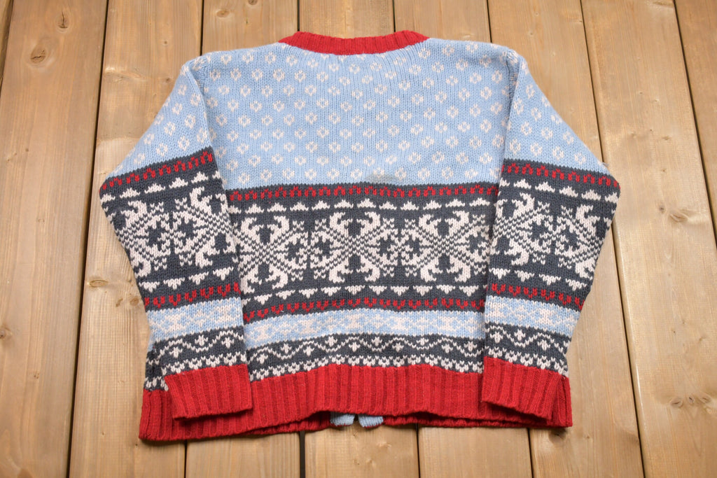 Vintage 1990s Eddie Bauer 100% Lambswool Cardigan Sweater
