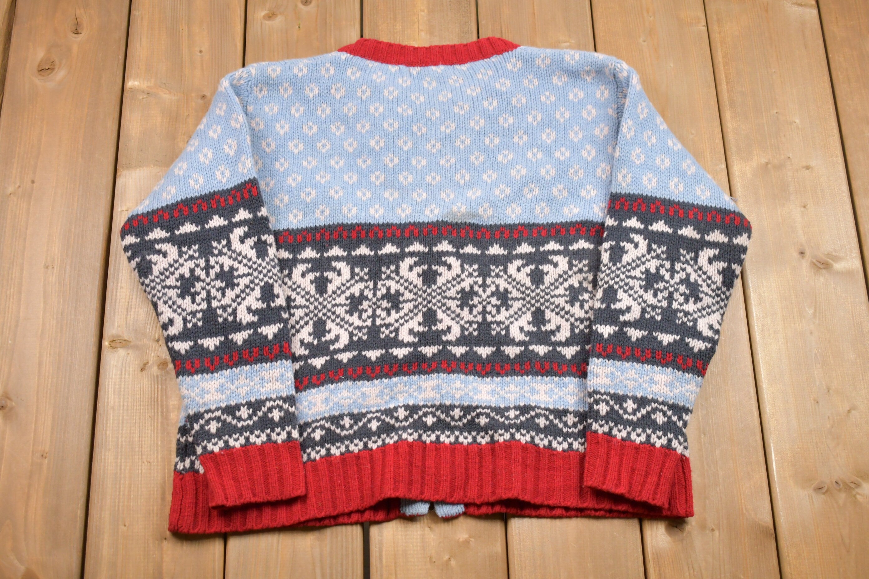 Vintage 1990s Eddie Bauer 100% Lambswool Cardigan Sweater