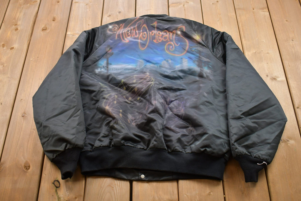 Vintage 1970s New Orleans Satin Bomber Jacket