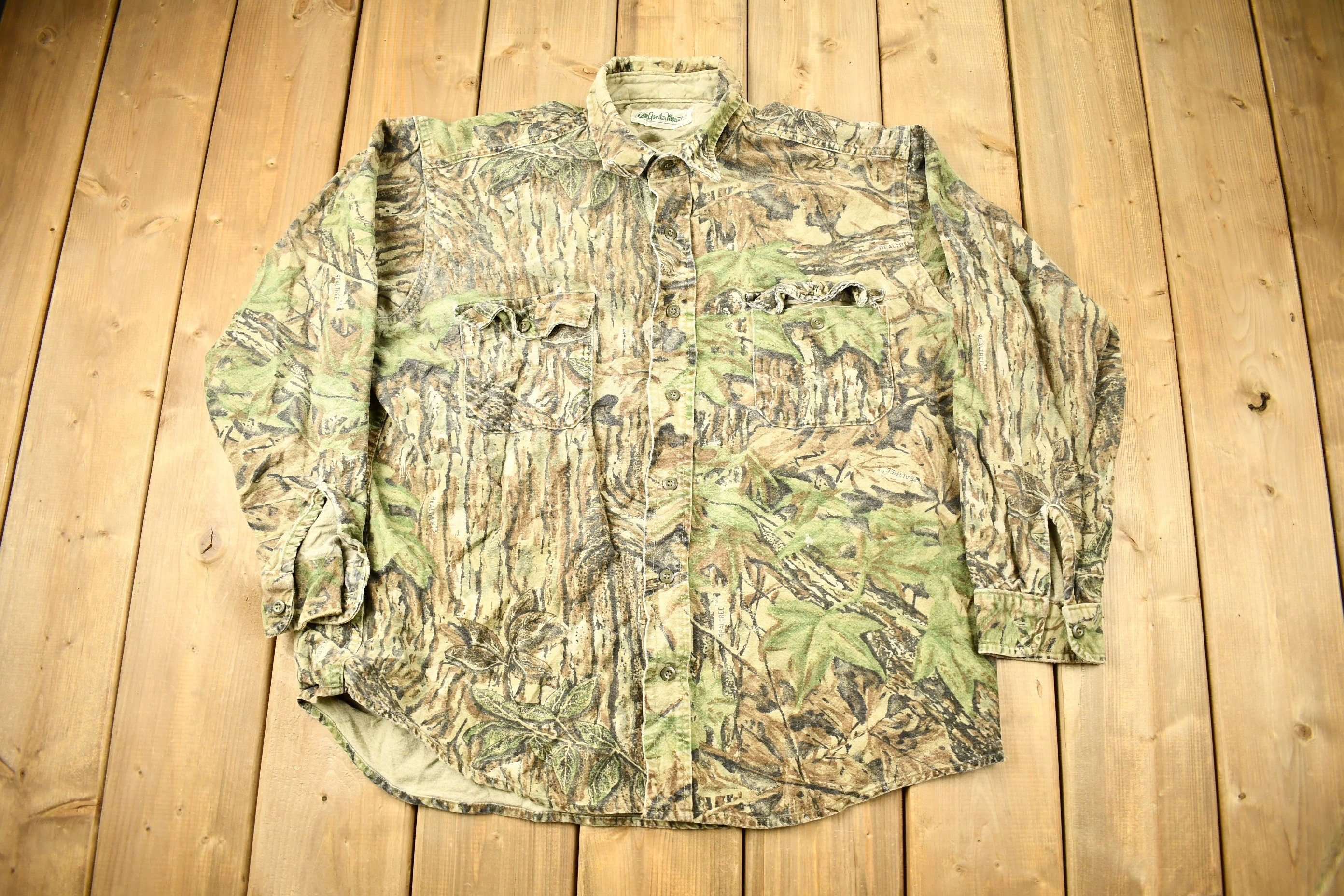 Vintage 1990s Gander Mountain Real Tree Camouflage Button Up Shirt