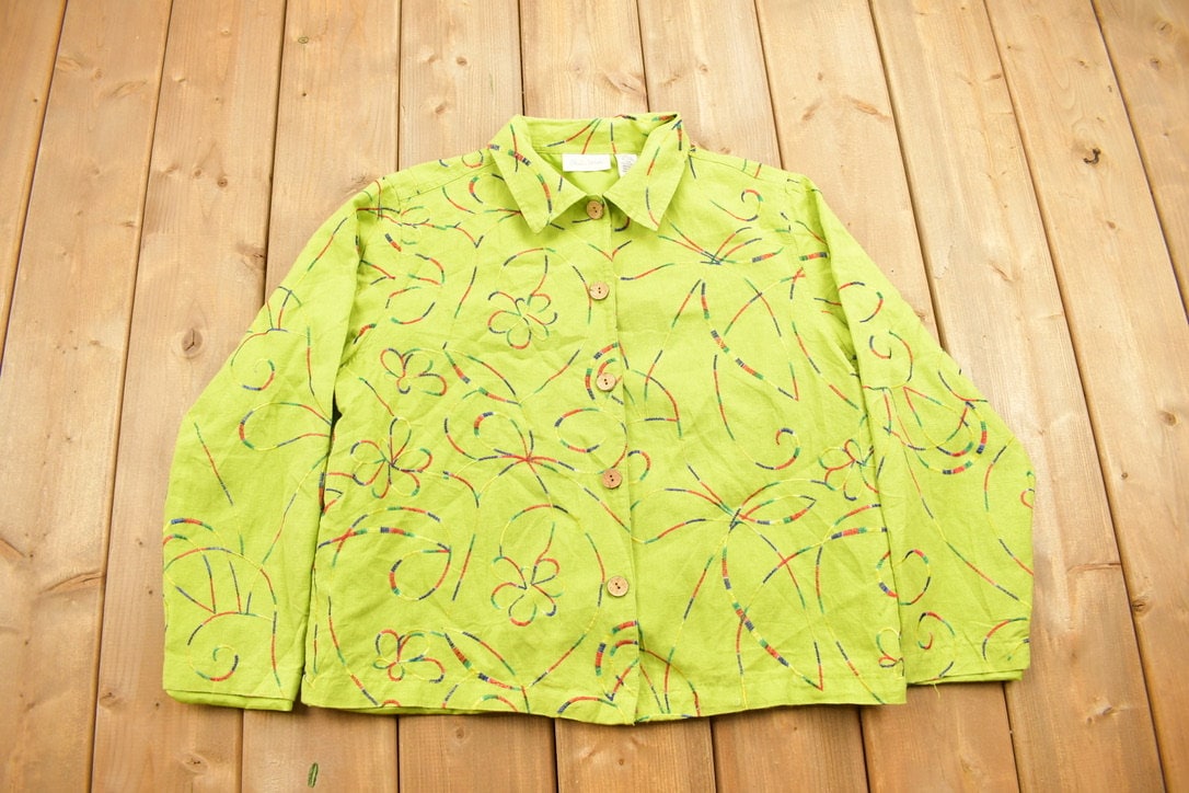 Vintage 1990s Studio Works Abstract Pattern Button Up Jacket