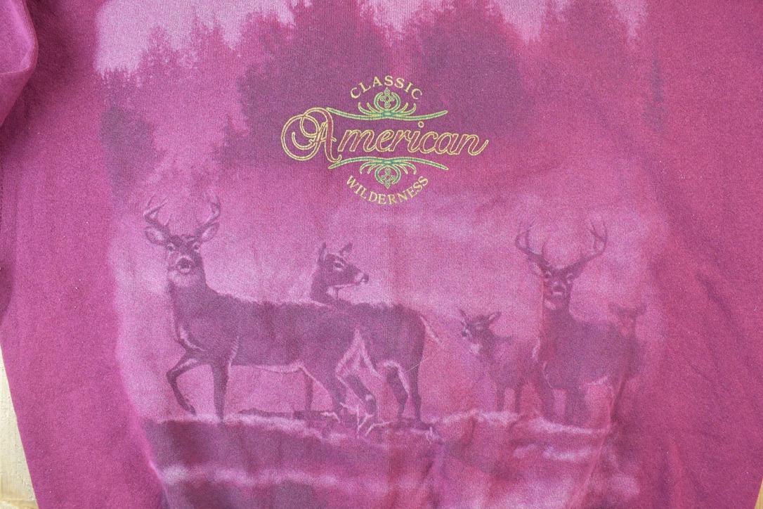 Vintage 1990s Classic American Wilderness Deer Outdoorsman Crew Neck Sweatshirt