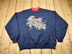 Vintage 1990s Cardinal Bird Winter Theme Graphic Cute Crewneck