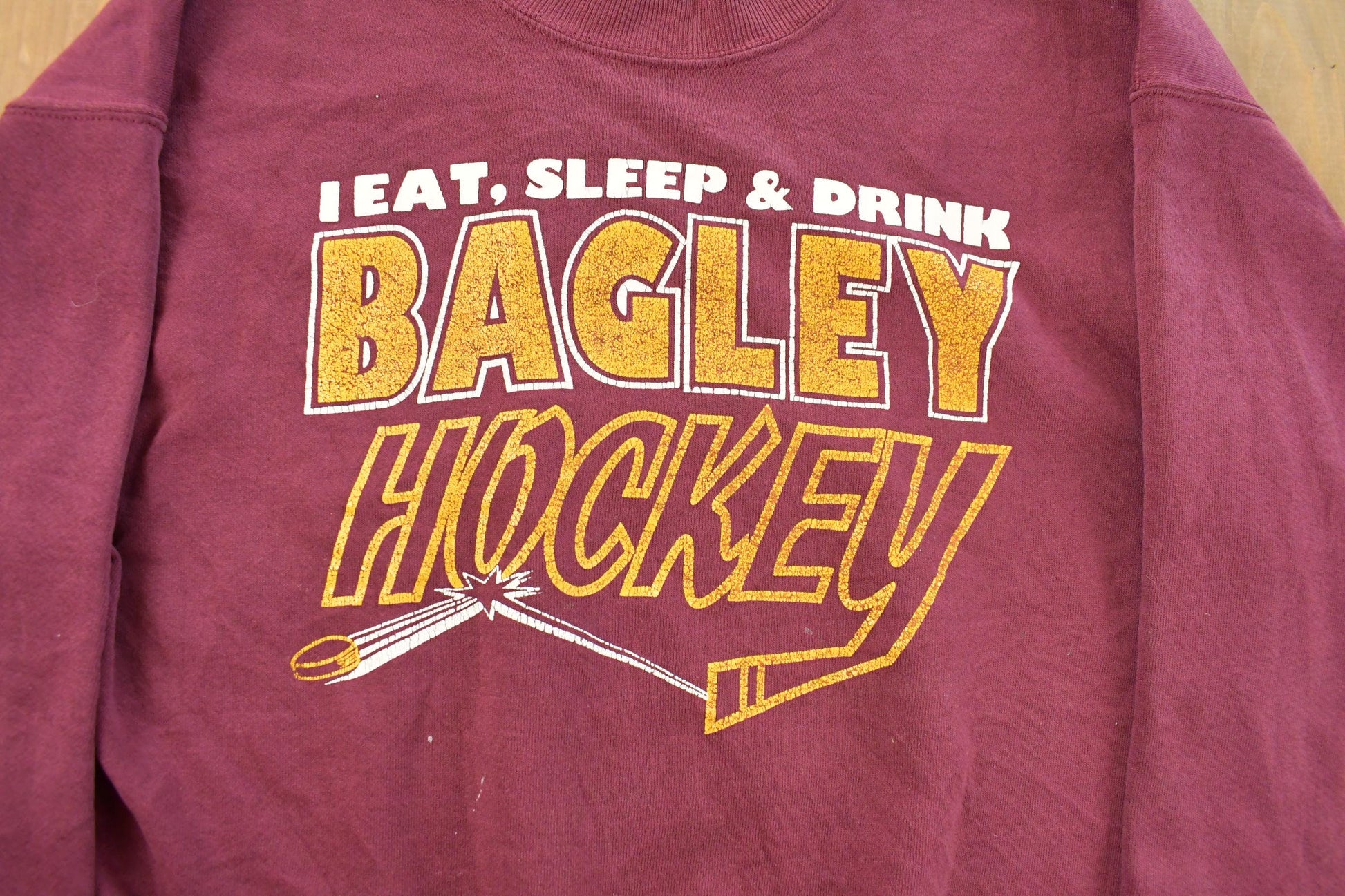 Vintage 1990s Bagley Hockey Crewneck Sweatshirt Men's XL