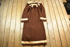 Vintage 1960s Knit Full Length Hooded Long Coat Men's Medium