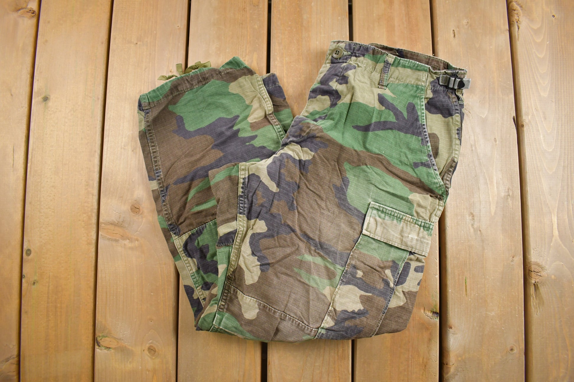 Vintage 2001 Army Woodland Camouflage Cargo Pants Size 26.5 - 29.5 - 27.5 x 29.5